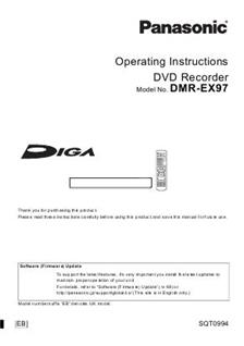 Panasonic DMR EX97EB manual. Camera Instructions.